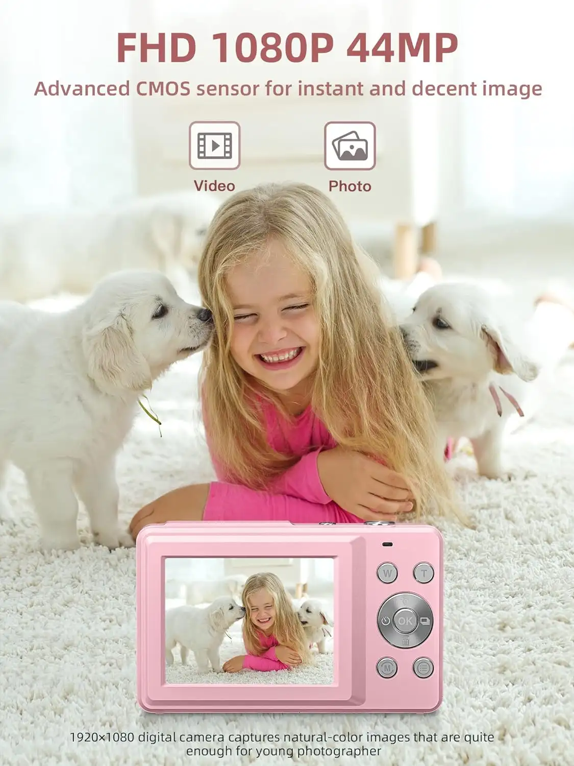 CAMKORY FHD 1080P Camera, Digital Point and Shoot Camera with 16X Zoom Anti Shake - 2